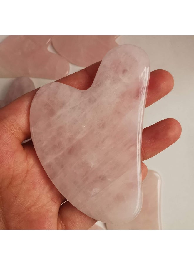Loveliome Rose Quartz Scraping Facial Back, Neck Handheld Massager Tool, Natural Aventurine Guasha Stone Board for Spa - Image 3