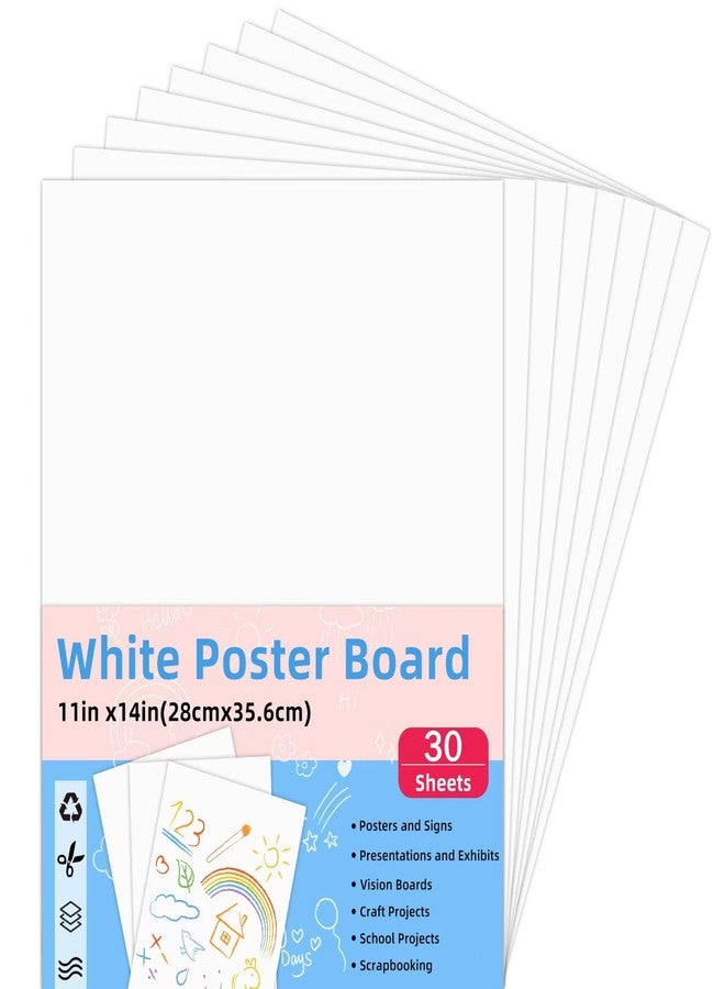 Dxmimer 30Pcs Poster Boards,11” x 14” White Poster Paper Blank Graphic Display Board Poster Board Bulk for Art Display Board,School Craft Project,Presentation Drawing - Image 1