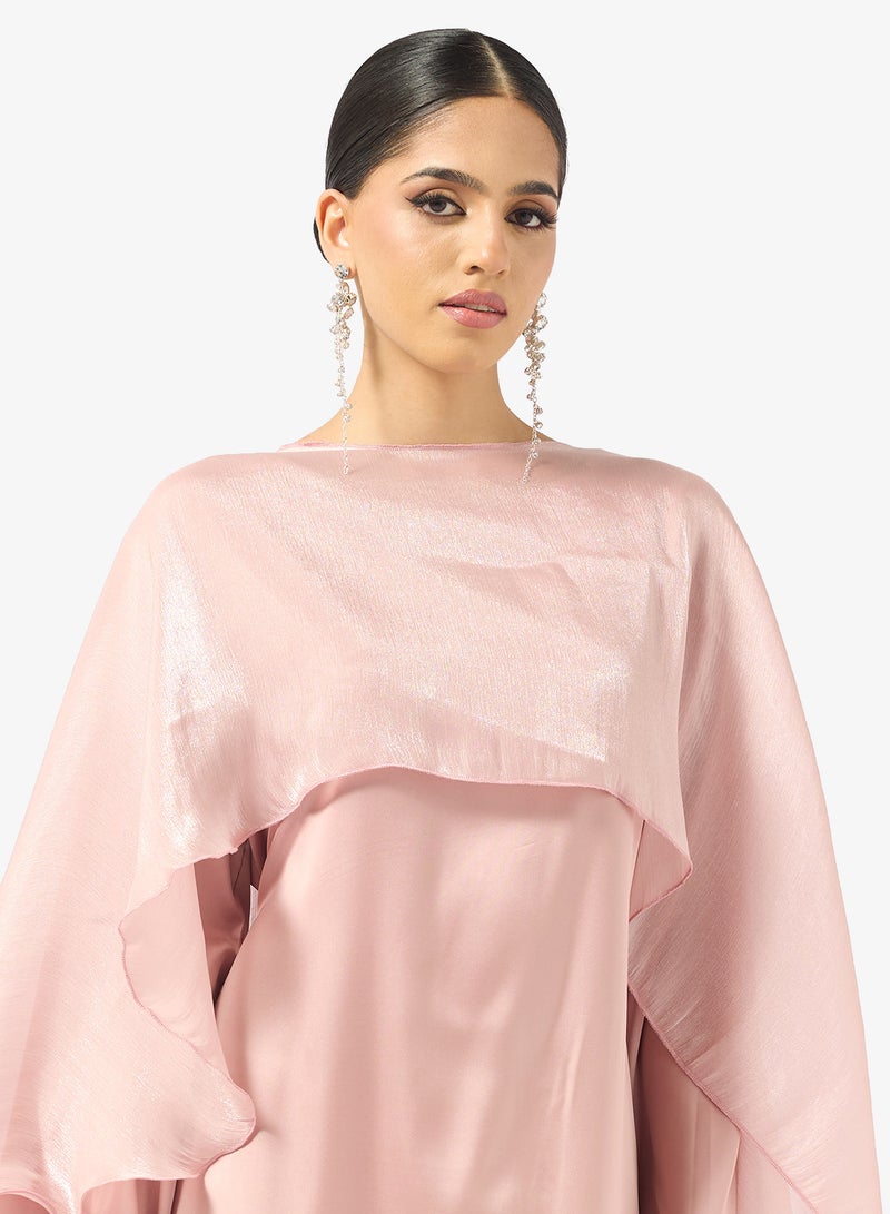 Khizana Shift Dress With Trailing Cape - Image 3
