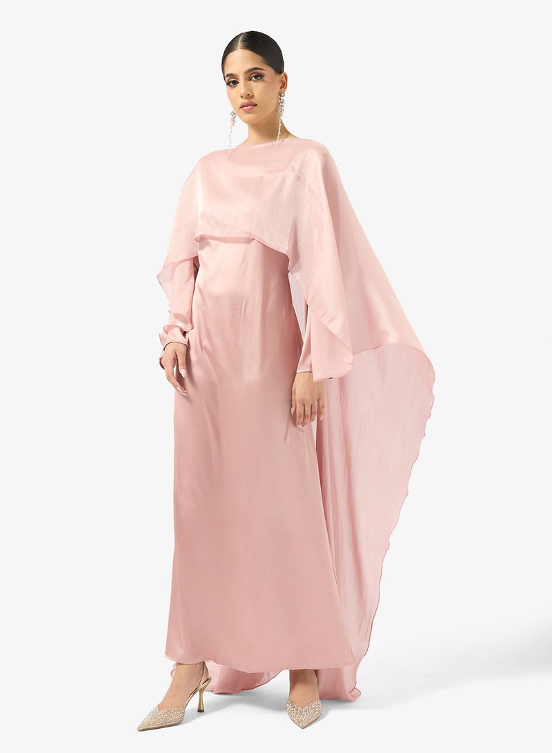 Khizana Shift Dress With Trailing Cape - Image 5