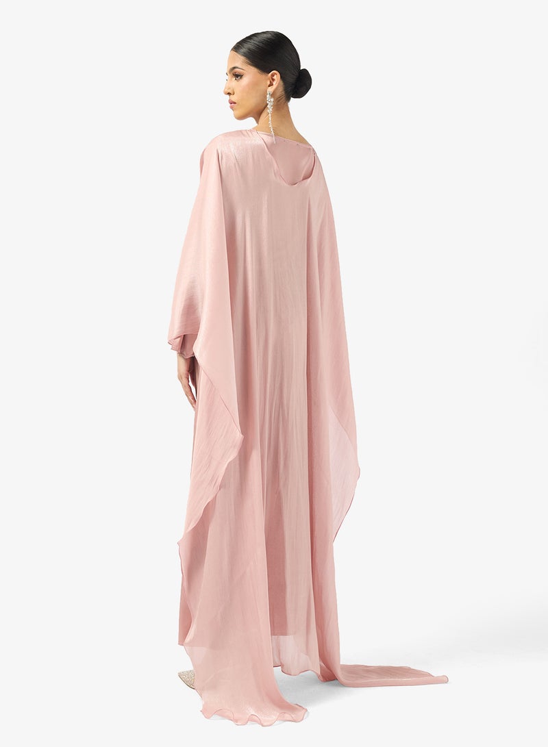 Khizana Shift Dress With Trailing Cape - Image 2