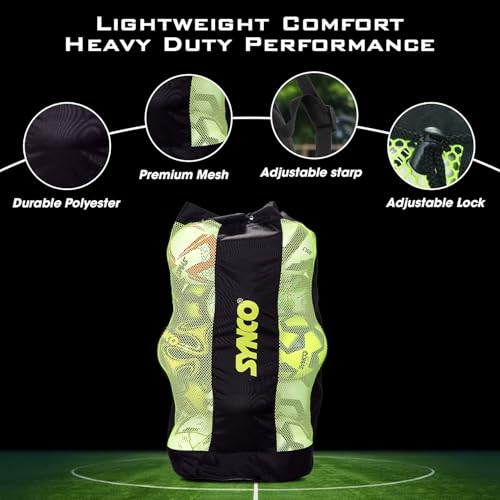 Synco XL Ball Carry Bag | 15 Balls Capacity | for Football, Basketball, Volleyball, Handball (Black) - Image 4