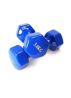 BJM Vinyl Dumbbells Weights For Unisex 3KG Each Ideal For Home Workout Yoga Pilates Gym Exercise Non Slip Easy To Hold Scratch Resistant Best For Home Exercise  - Image 1