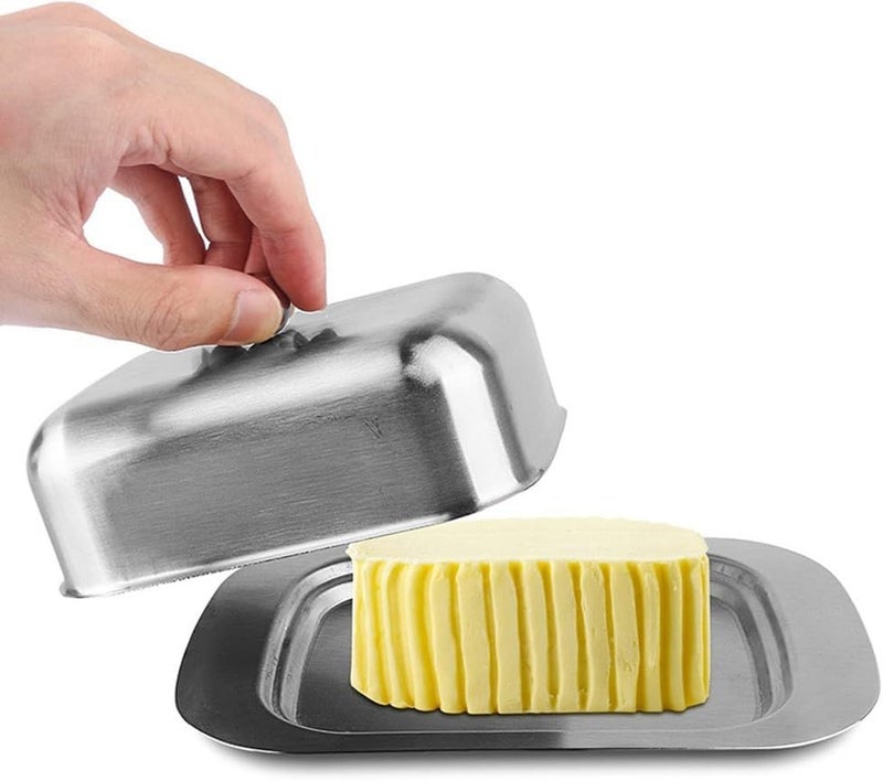 Dust tight seal Stainless Steel Butter Dish with Clear and Metal Lids for Kitchen Counter or Refrigerator Storage and Serving Tray(Metal cover) Diverse operating method fit Market diverse application fit Diverse purchase options Simple practical structure Simple upgraded construction Gulf mainstream practical design Diverse use resistant crafted quality Classic design alternatives Global trendy simple build Carefully selected solid material Multi-style matching design Economical upgraded quality Long use oriented quality Well-engineered versatile build Ventilated design Big & small space compatible Varied dimensions Personal & public compatible Multi usage Globally trusted affordable quality Stable inert material Trendy natural tone options Smooth joint KSA market compliant quality - Image 3