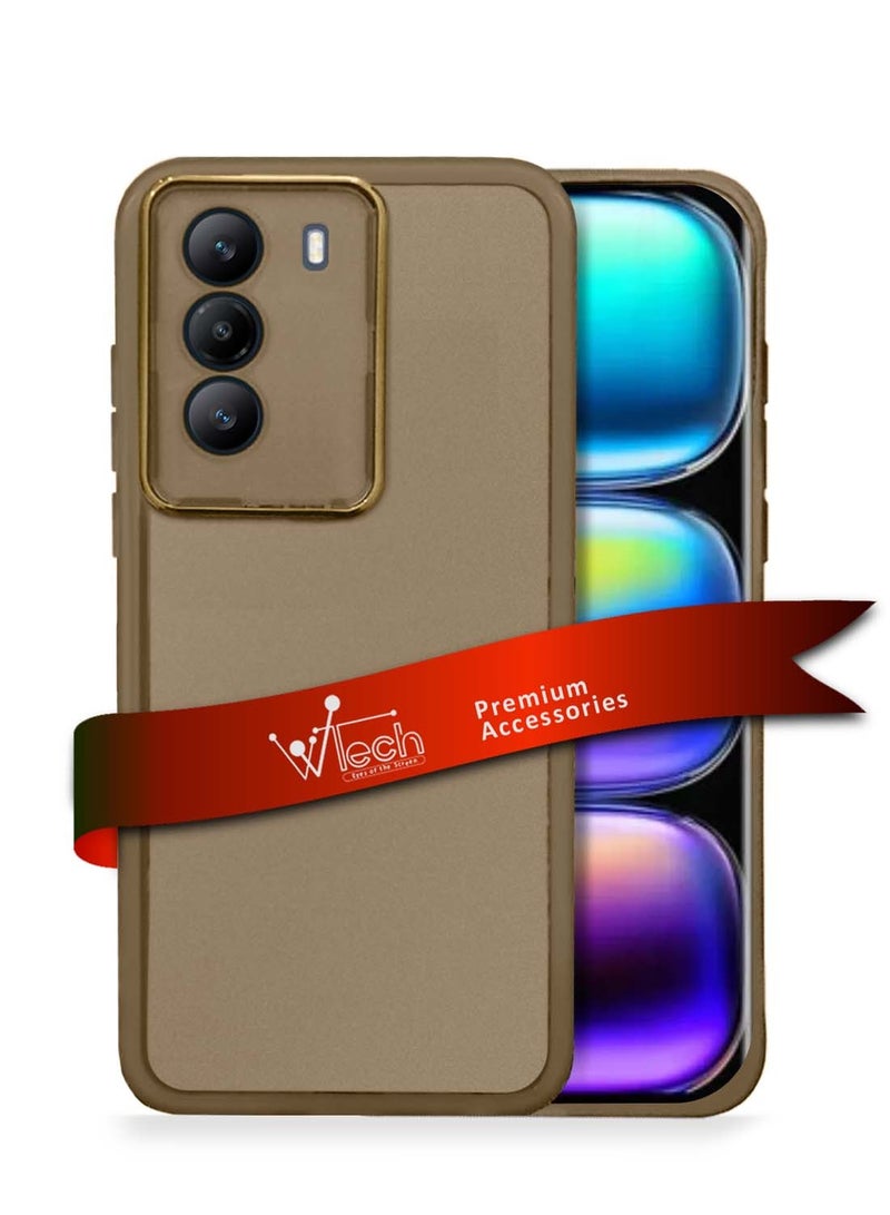 Wtech Infinix Hot 50 Pro+ / Infinix Hot 50 Pro Plus 4G 2024 Soft Transparent TPU Silicone Ultra Thin Phone Stylish Electroplated Camera Border Back Case Cover - Brown - Image 1