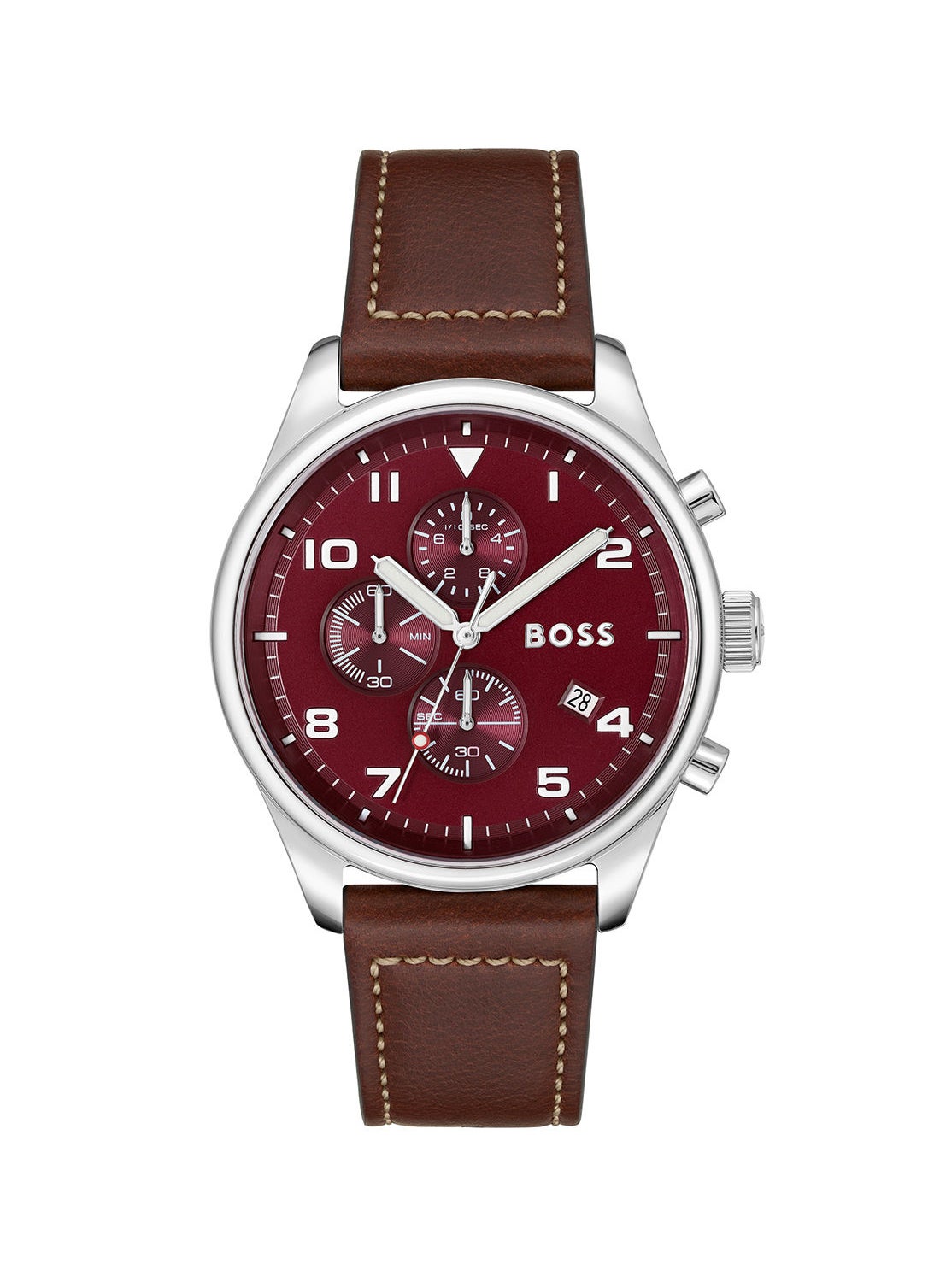 HUGO BOSS Leather Chronograph Wrist Watch 1513988 