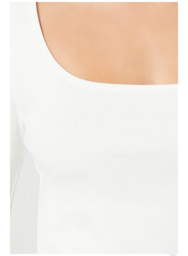 FOREVER 21 Square-Neck Long-Sleeve Top - Image 4