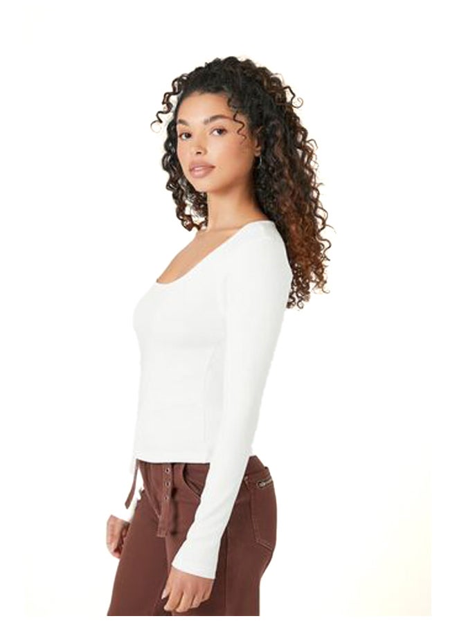 FOREVER 21 Square-Neck Long-Sleeve Top - Image 3
