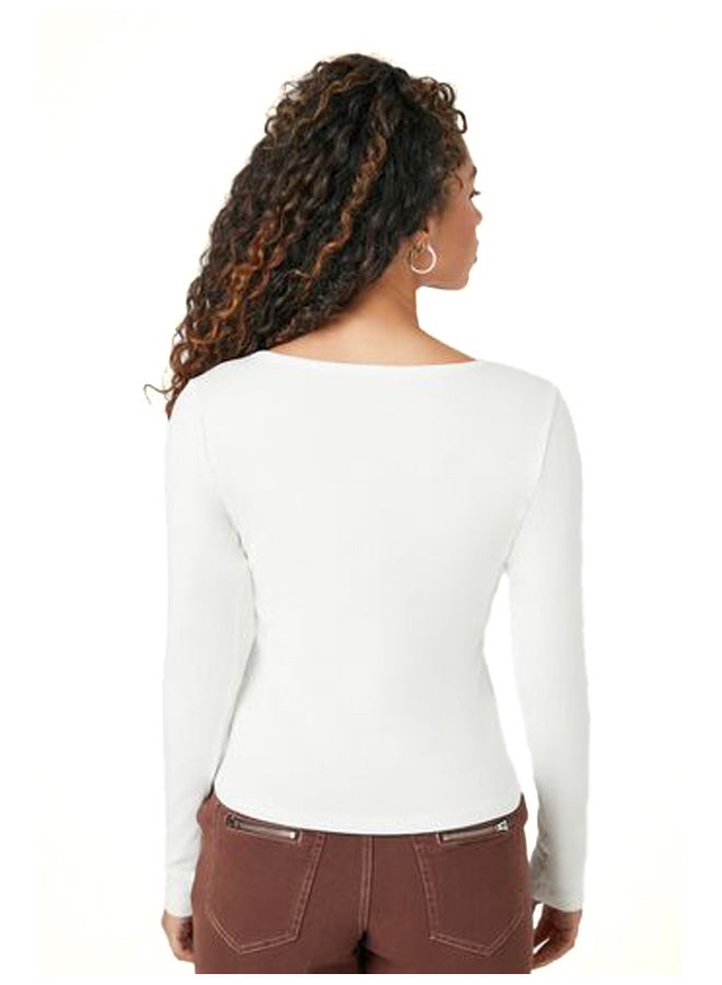 FOREVER 21 Square-Neck Long-Sleeve Top - Image 5