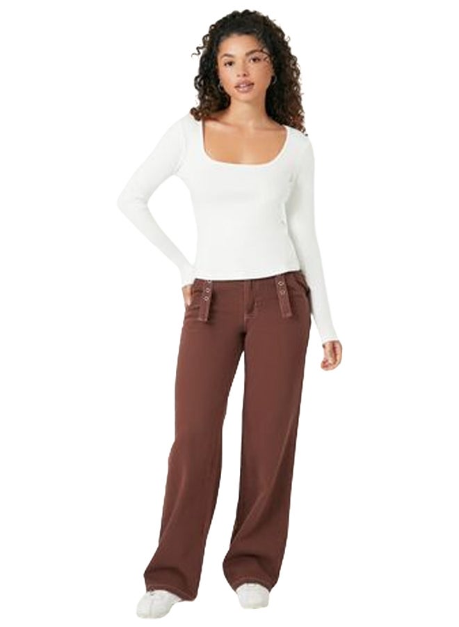 FOREVER 21 Square-Neck Long-Sleeve Top - Image 1
