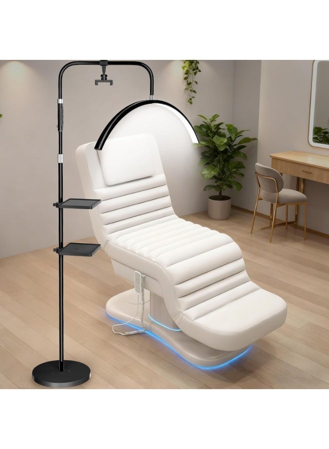Young Master Half Moon LED Floor Lamp with Phone Holder and Two Storage Trays - Black - Image 2