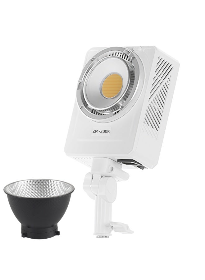 Glanfen 220W RGB LED Video Light with Standard Reflector, Protable COB Photography Lighting with Bowens Mount & APP Control, 2700K-6500K Bi-Color Full Color Studio Light, CRI 95+, 32 FX Effects for Live Streaming, YouTube, Portrait (White) - Image 1