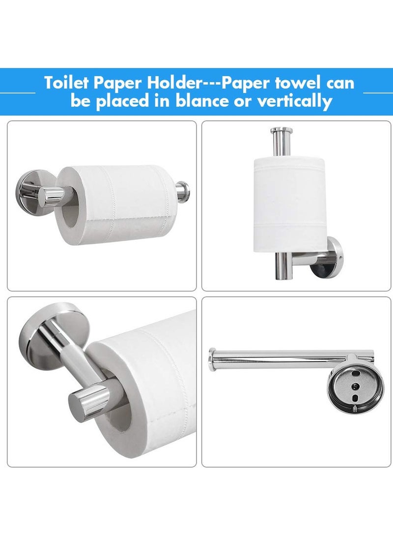 5 PCS Bathroom Hardware Set SUS304 Stainless Steel-Towel Rack Set Include Lengthen Hand Towel Bar+Toilet Paper Holder+3 Robe Towel Hooks Bathroom Accessories Towel Bar Set - Image 3