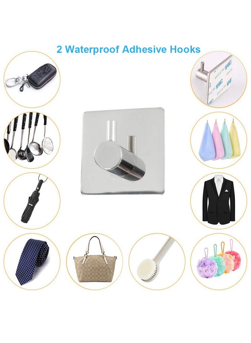 5 PCS Bathroom Hardware Set SUS304 Stainless Steel-Towel Rack Set Include Lengthen Hand Towel Bar+Toilet Paper Holder+3 Robe Towel Hooks Bathroom Accessories Towel Bar Set - Image 5