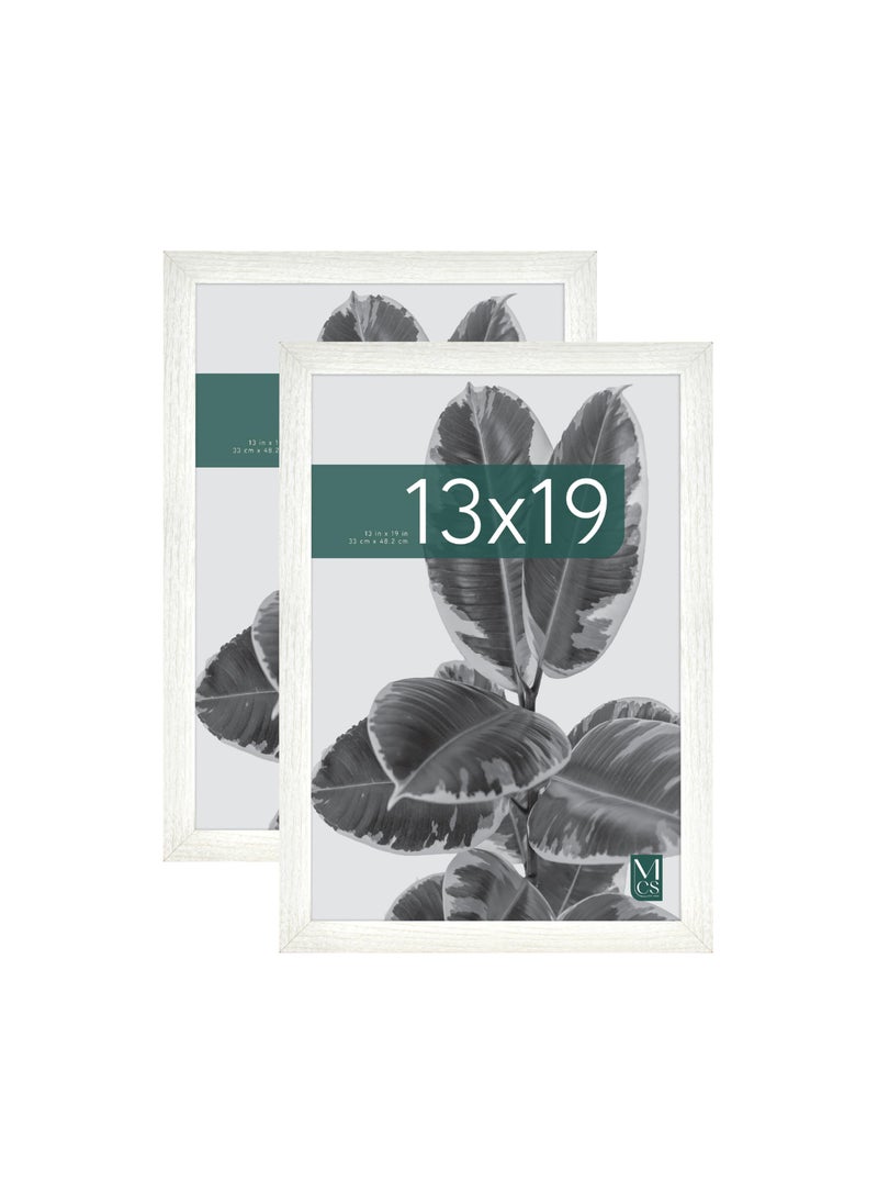 MCS MCS Studio Gallery 13x19 Picture Frame White Woodgrain Rectangle Photo Frame for Photos Posters  Art Prints 2Pack 