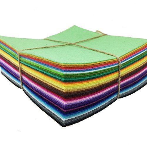flic-flac 42pcs 8"x8“ (20x20cm) Felt Fabric Sheet Assorted Color Felt Pack DIY Craft Squares Nonwoven - Image 2