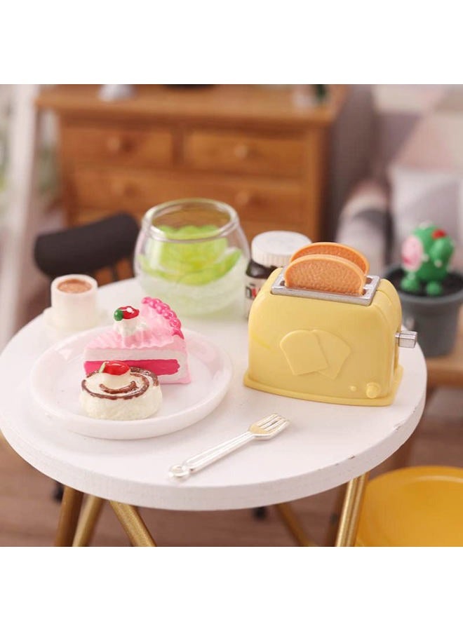 Cutemini Miniature Dollhouse Kitchen Set 1:12 Decoration Waffle Maker Toaster Scale Stand Mixer Flour 10PCS Modern Doll House Furniture Accessories Kit Pretend Play (Blue) - Image 3