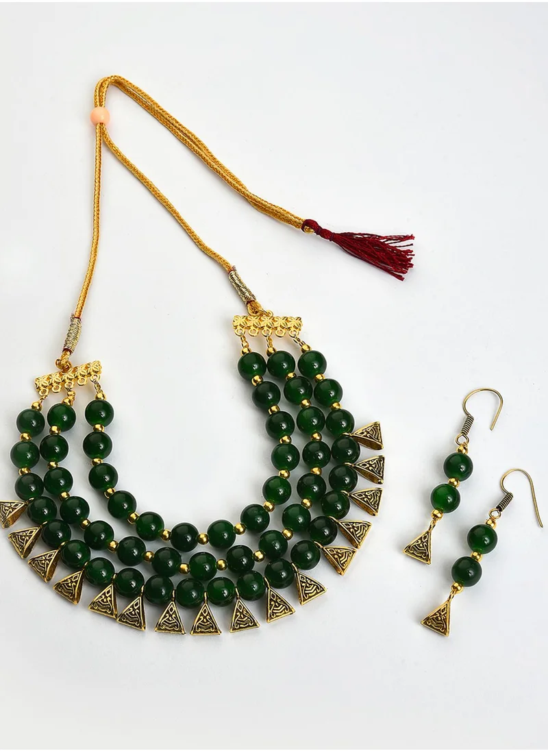 سوهي Stone Studded & Beaded Jewellery Set
