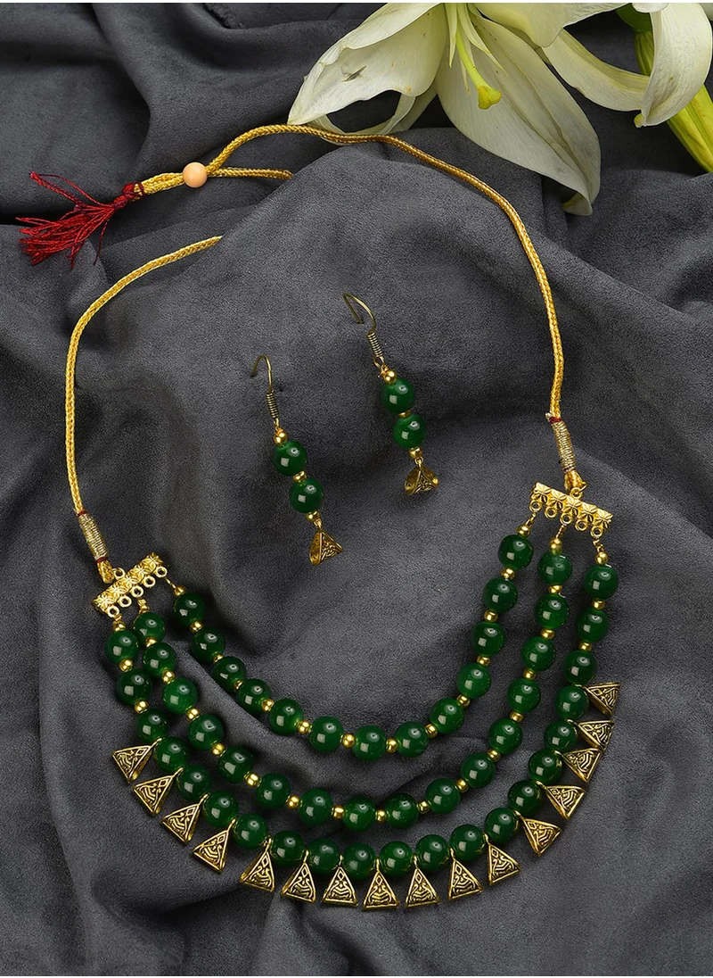 سوهي Stone Studded & Beaded Jewellery Set