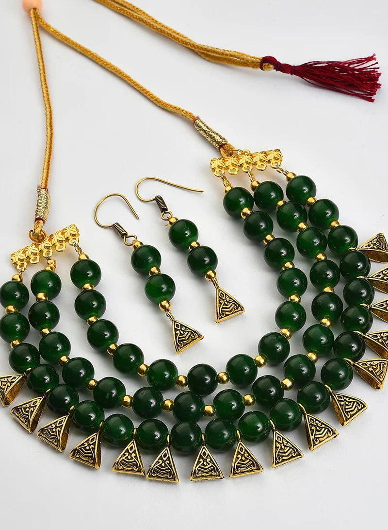 سوهي Stone Studded & Beaded Artificial Jewellery Set