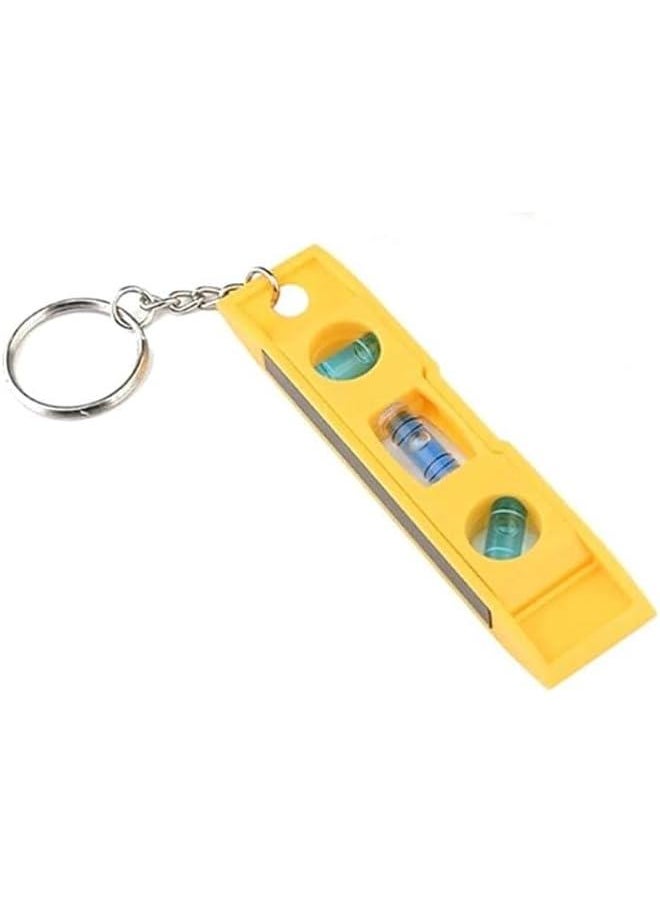 Generic Yellow Magnetic Level, 3 Bubble Level Precision Horizontal Ruler Horizontal Measuring Tool with Keychain For Carpentry Tool Laser Level, Measuring and Layout Tools  - Image 1