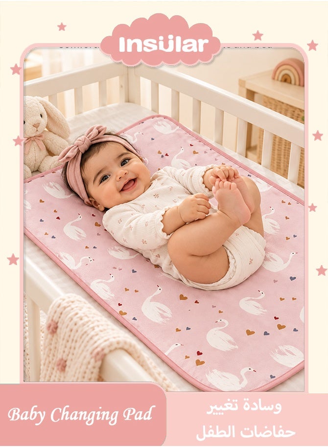 insular Baby Diaper Changing Pad, 60X90cm Waterproof Absorbent Portable Changing Mat, Reusable Changing Pad Liner for Travel or at Home Use - Image 1
