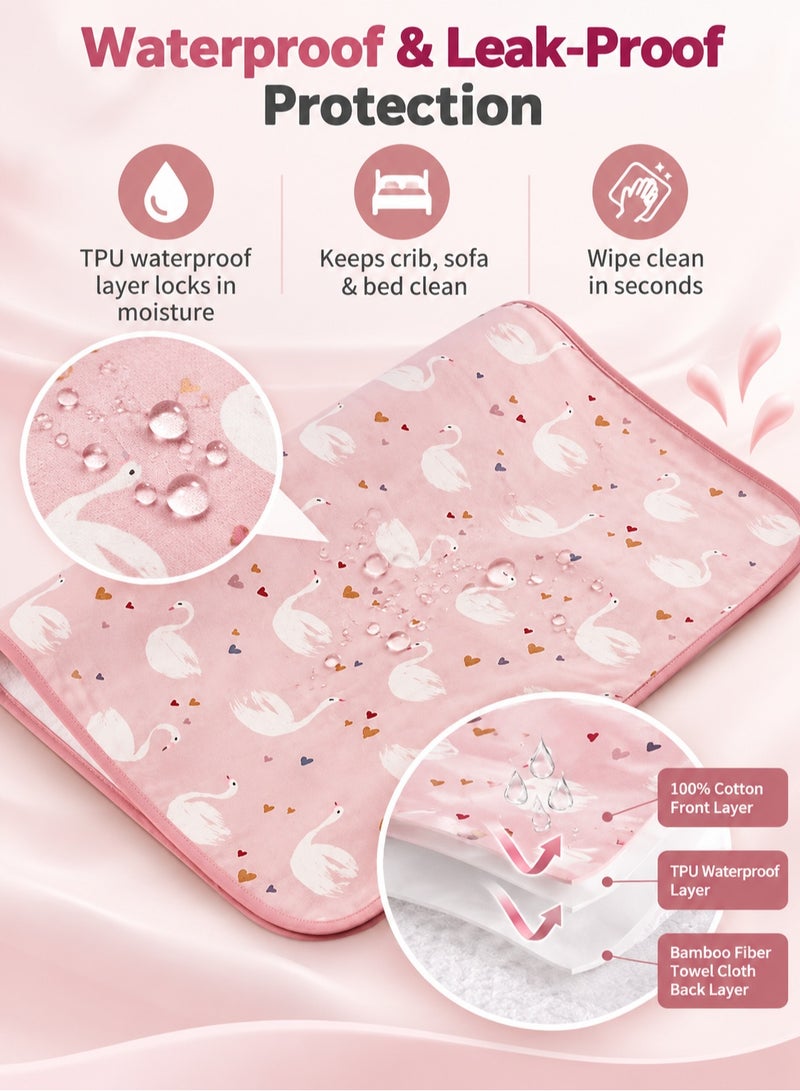 insular Baby Diaper Changing Pad, 60X90cm Waterproof Absorbent Portable Changing Mat, Reusable Changing Pad Liner for Travel or at Home Use - Image 3