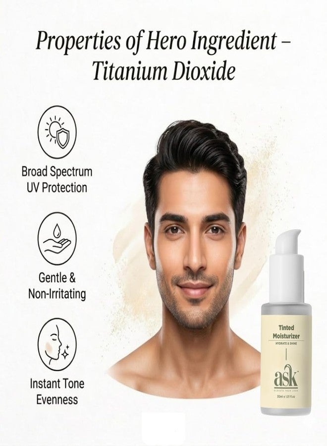 ASK Tinted Moisturizer Cream for Men 30ml | BB Cream | Improves Uneven Skin Tone | Lightweight | Non-Greasy | Hydrating Face Cream | Long-Lasting | All Skin Types - Image 5