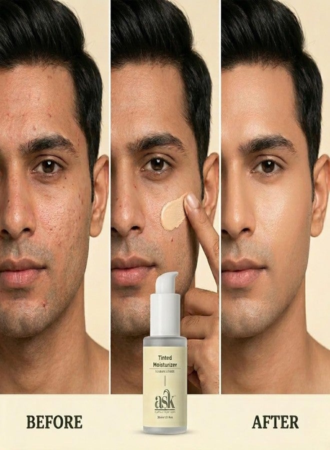 ASK Tinted Moisturizer Cream for Men 30ml | BB Cream | Improves Uneven Skin Tone | Lightweight | Non-Greasy | Hydrating Face Cream | Long-Lasting | All Skin Types - Image 4