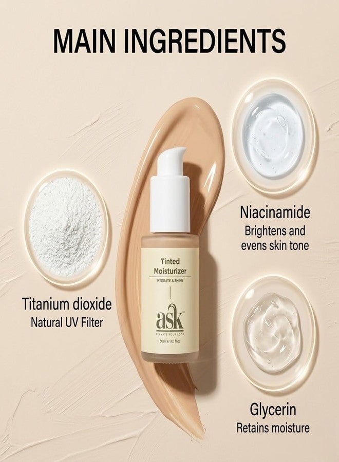 ASK Tinted Moisturizer Cream for Men 30ml | BB Cream | Improves Uneven Skin Tone | Lightweight | Non-Greasy | Hydrating Face Cream | Long-Lasting | All Skin Types - Image 2