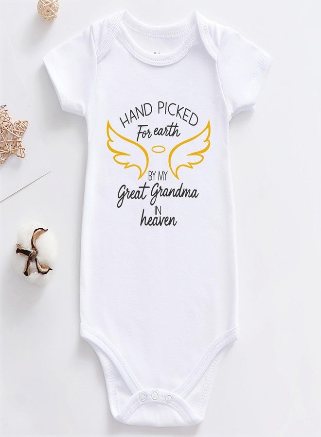 KEDFQV hand picked for earth by my Great grandma in heaven baby clothes great grandma baby pregnancy announcement white 0-3 Months - Image 2