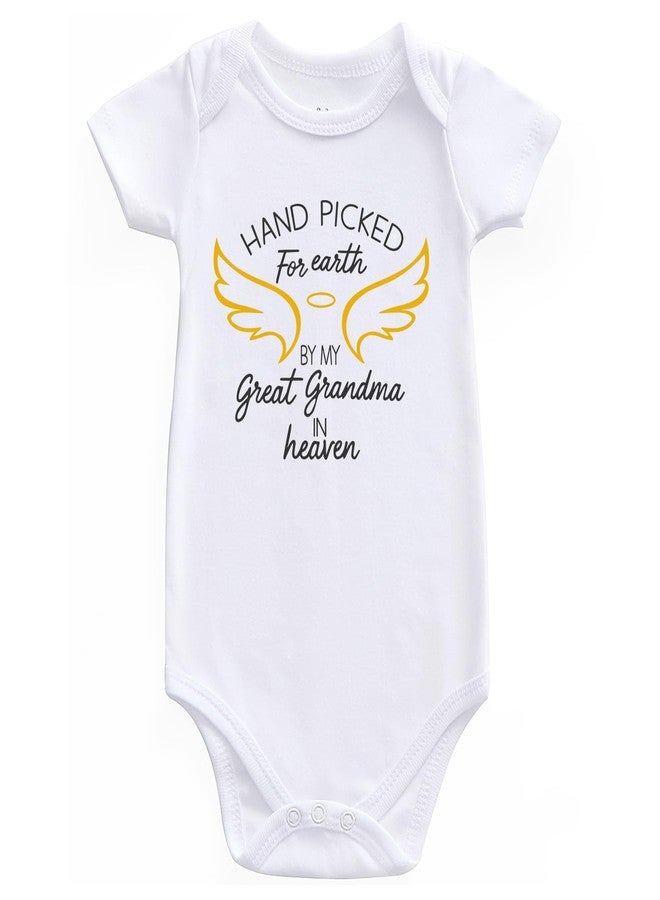 KEDFQV hand picked for earth by my Great grandma in heaven baby clothes great grandma baby pregnancy announcement white 0-3 Months - Image 1