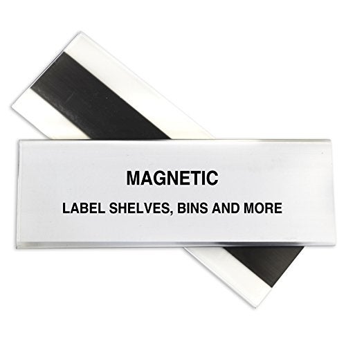 CLine HOLDEX Magnetic ShelfBin Label Holders Side Load 2 x 6 Clear 10Box