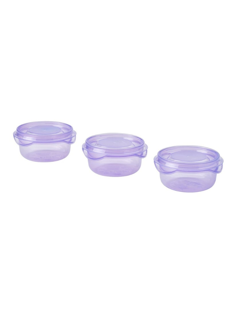 Pruta Small Food Container with Lid Lilac 70 ml 3 Pack - Image 1