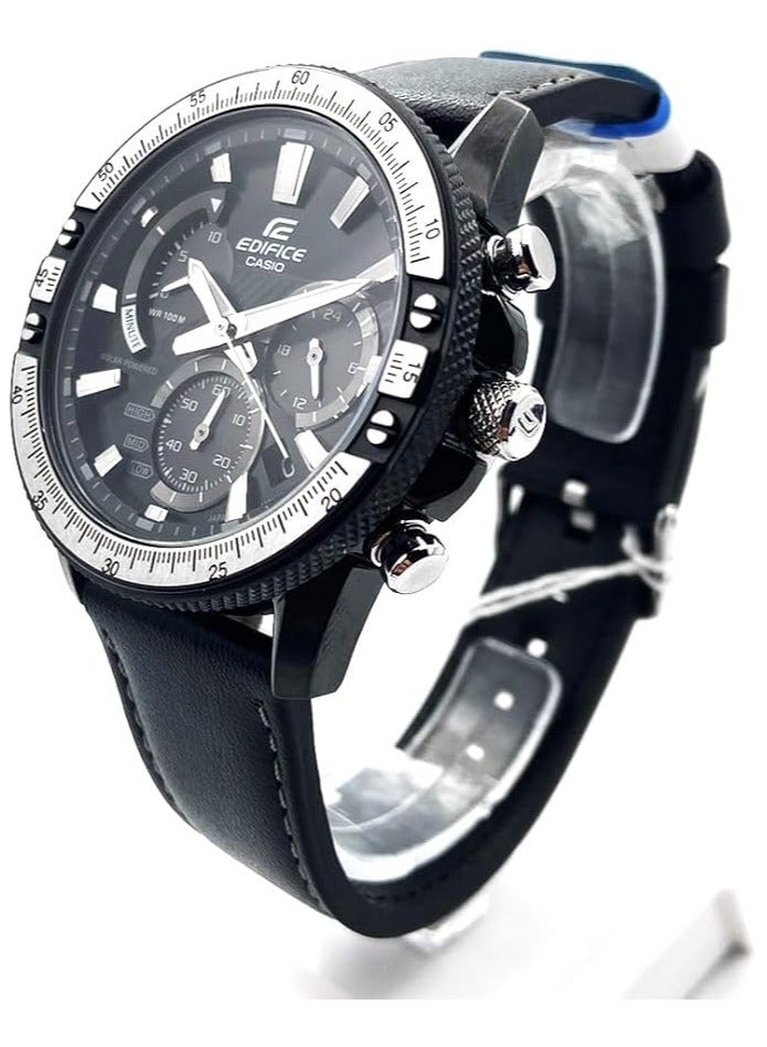 كاسيو ساعة كاسيو ايديفيس للرجال - EQS-930TL-1AVUDF مينا سوداء، سوار أسود - Image 2