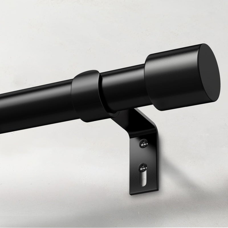 IFELS Heavy Duty Curtain Rods for Windows 66 to 120 Inch 1 Inch Black Curtain Rods for Outdoor Farmhouse Bedroom Kitchen Living Room Adjustable Easy Install Drapery Rod A2Black30120