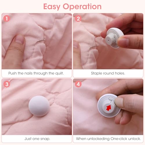 MQUPIN Duvet Pin Duvet Clips 16 Sets, Duvet Cover Pins Comforter Clips with Soft Fabric Material, Double Sided Pin Fasteners for Quilt, Cushions, Curtains - White - Image 4