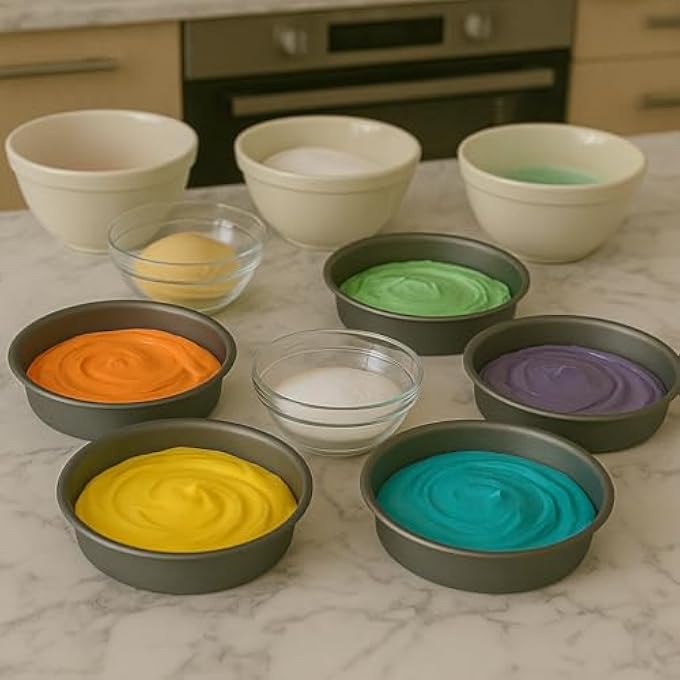 Chabrias Ltd Great British Bakeware 5 Pack 8 Superior Double Coated NonStick Victoria Sandwich Cake Tin Rainbow Oven Safe Round Cake Tin Fixed Base PFOA  BPA Free Cookware Made in England - Image 3