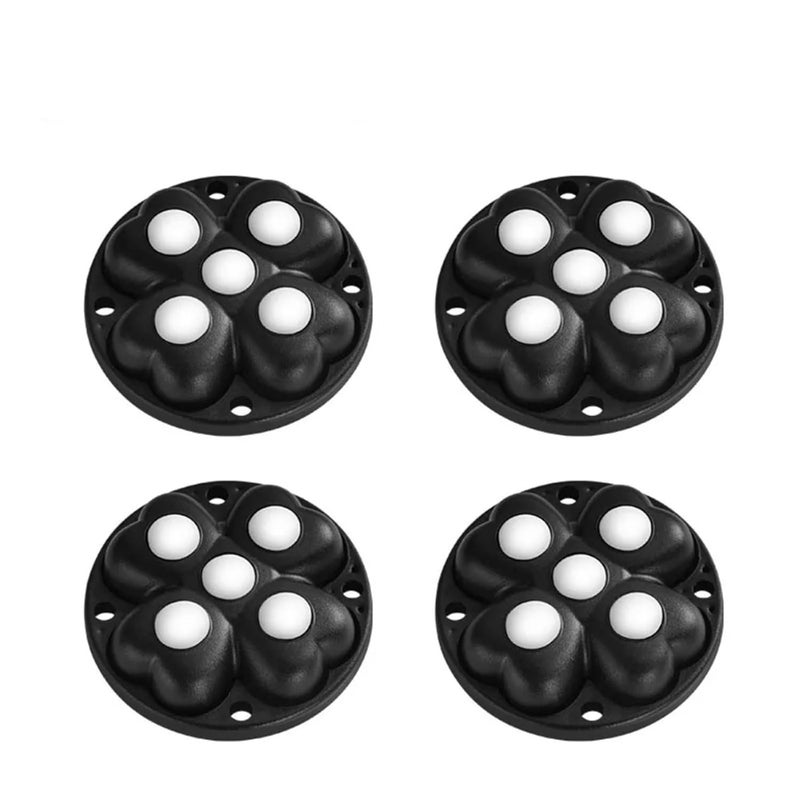 Self Adhesive Furniture Casters 16Pcs Rotatable Mute Universal Wheels Nylon Beads Black - Image 2