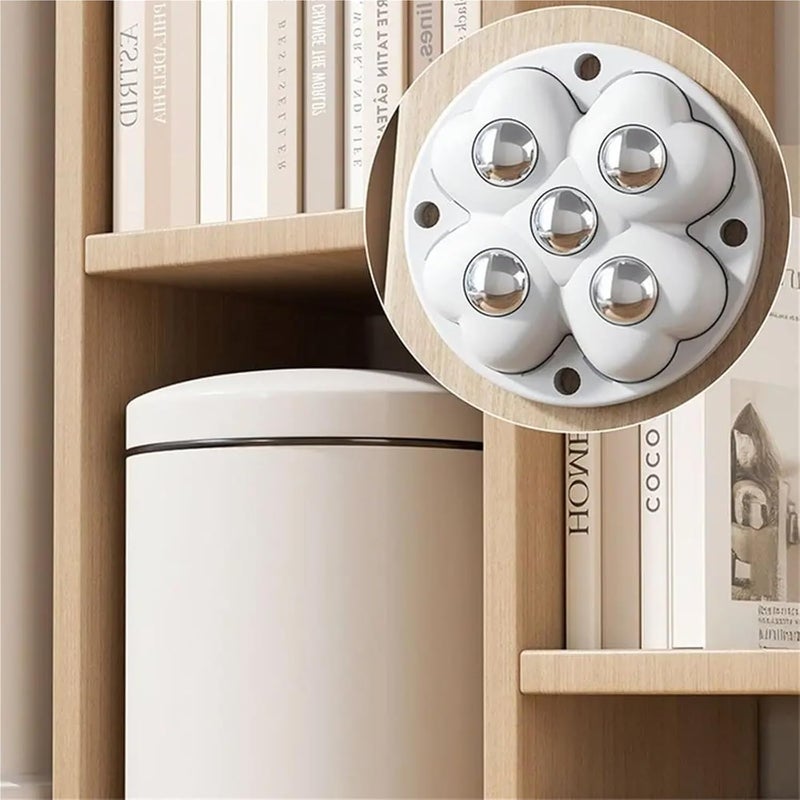 Self Adhesive Furniture Casters 16Pcs Rotatable Mute Universal Wheels Nylon Beads Black - Image 4