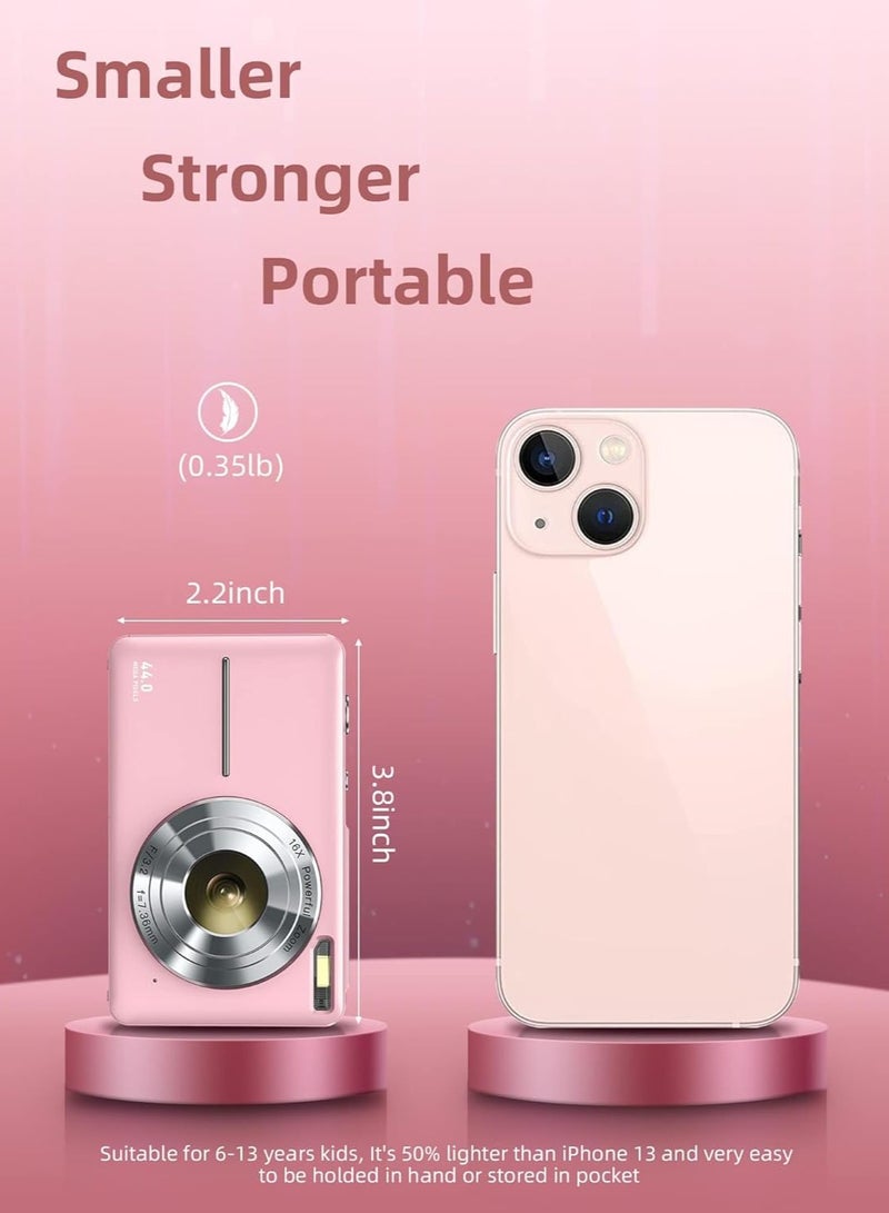 Captaintech Kids Digital Camera 1080P 44MP - Compact Point and Shoot Camera for Boys and Girls with 16X Zoom, Anti-Shake, Fill Light, Perfect for Travel and Photography Adventures. - Image 5