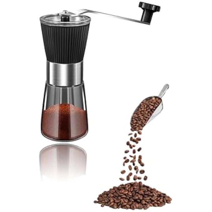 Honwor Portable Ceramic Burr Coffee Grinder  Compact  Durable For Camping Hiking  Travel  Easy To Clean Removable Handle  Included Brush - Image 2