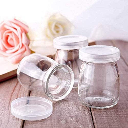 Home Stuffs طقم برطمانات بودينغ زجاجية منزلية مكونة من 8 قطع سعة 100 مل مع غطاء - Image 5