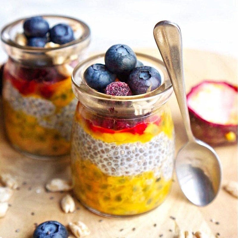 Home Stuffs طقم برطمانات بودينغ زجاجية منزلية مكونة من 8 قطع سعة 100 مل مع غطاء - Image 1