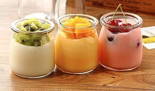 Home Stuffs طقم برطمانات بودينغ زجاجية منزلية مكونة من 8 قطع سعة 100 مل مع غطاء - Image 2