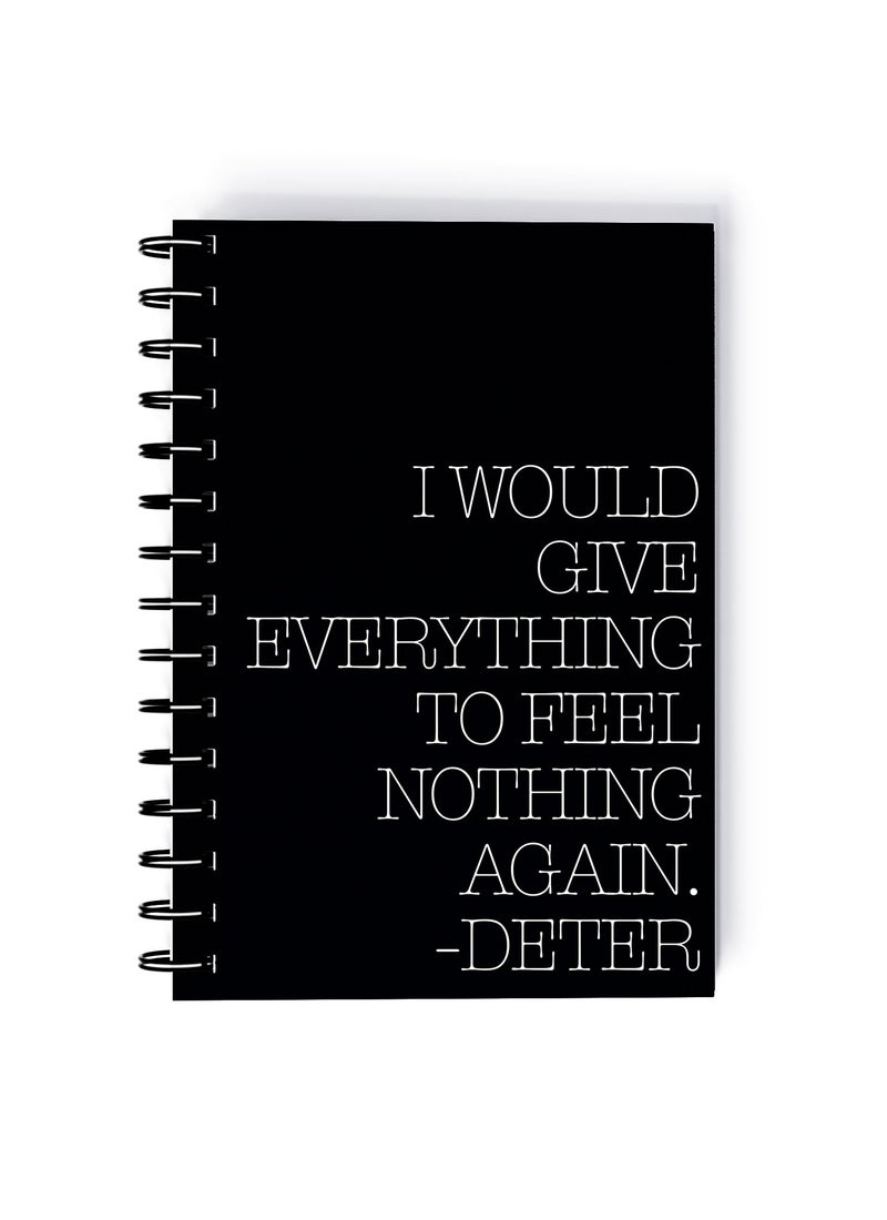 LOUD UNIVERSE Dexter Quote Printed Spiral A5 Notebook Black/White - Image 1