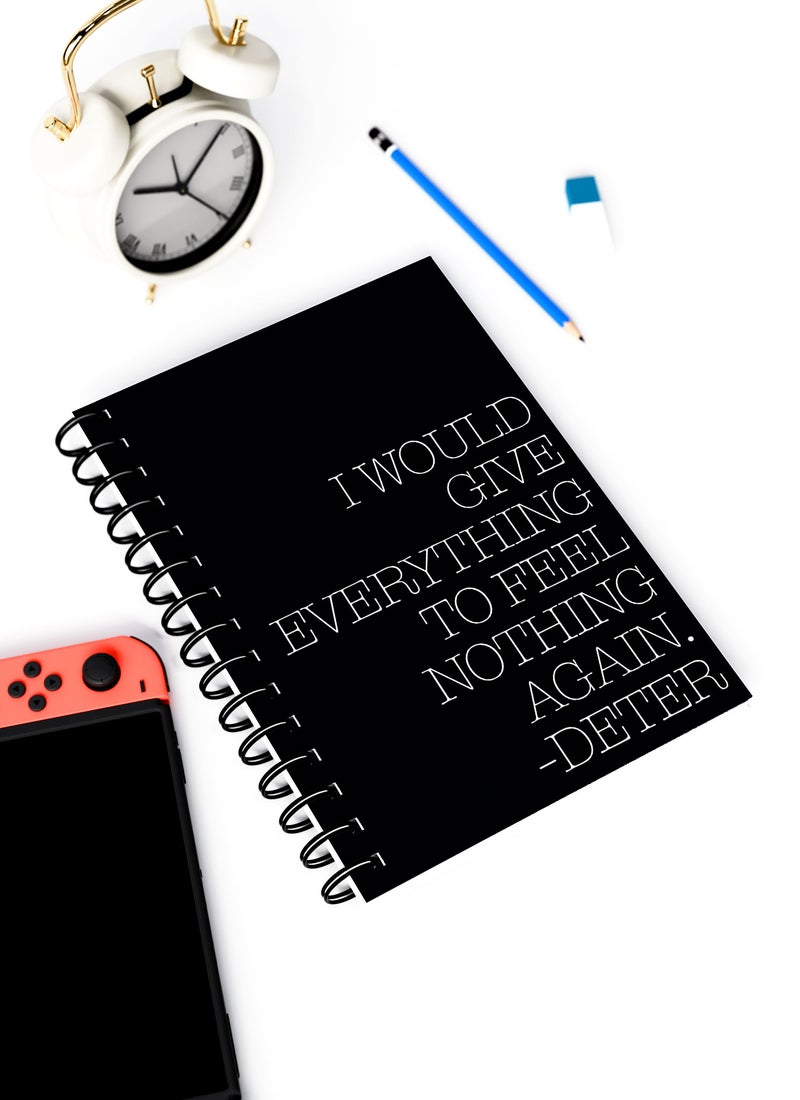 LOUD UNIVERSE Dexter Quote Printed Spiral A5 Notebook Black/White - Image 2