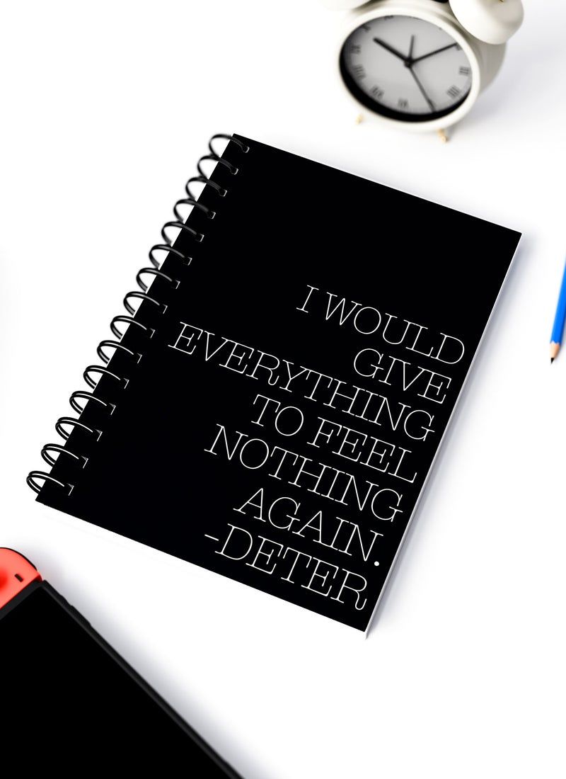 LOUD UNIVERSE Dexter Quote Printed Spiral A5 Notebook Black/White - Image 5