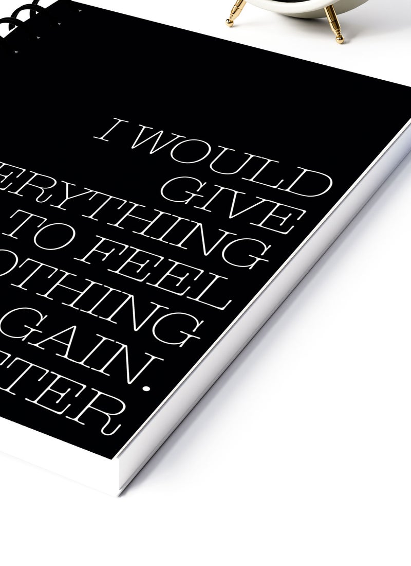 LOUD UNIVERSE Dexter Quote Printed Spiral A5 Notebook Black/White - Image 4