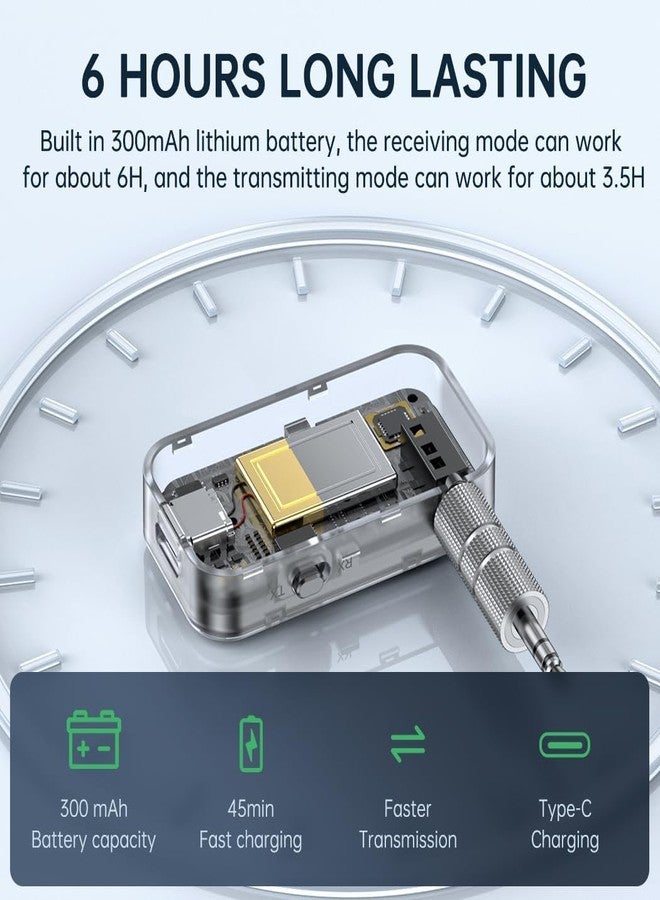 FMIIFMS Bluetooth 5.3 Adapter 3.5mm Jack Aux Dongle, 2-in-1 Bluetooth Transmitter Receiver for Car Audio/Home Stereo/Headphones/Speaker/Projector - Image 5